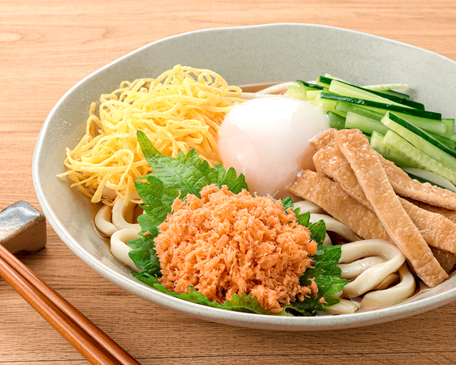 鮭ほぐしの冷やしうどん
